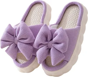 Butterfly cotton and linen slippers Home slippers Men's and women's seasonal slippers Cotton and linen slippers