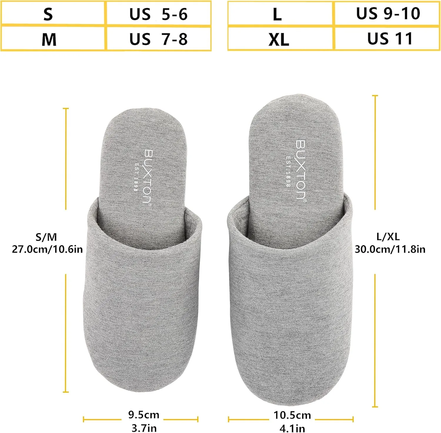 BUXTON Cozy Lightweight and Memory foam Indoor Slippers for Womens and Mens(unisex), Foldable Slippers with Mesh bag-For Home,Travel,Spa and Hotel