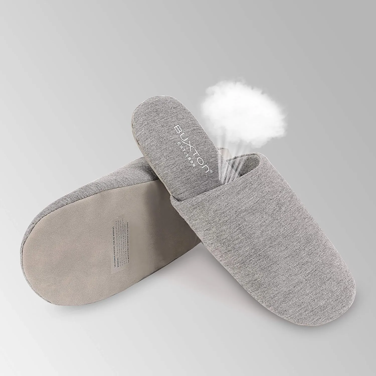 BUXTON Cozy Lightweight and Memory foam Indoor Slippers for Womens and Mens(unisex), Foldable Slippers with Mesh bag-For Home,Travel,Spa and Hotel
