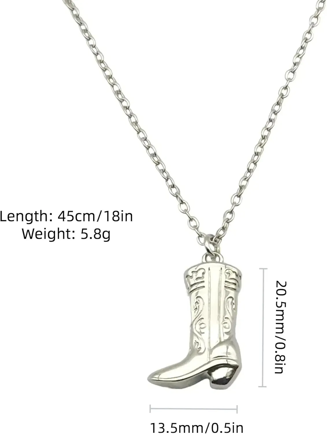 CANYEN® Dainty Cowboy Boot Necklace for Women, Cute Western Jewelry, Trendy Cowgirl Boots Necklaces, Womens Texas Cowgirls Accessories, Minimalist Country Vaquero Jewellery for Ladies, Cool Gifts for Women in Their 20s