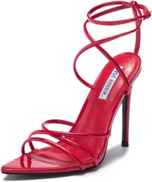 Cape Robbin Ada Strappy Pointy Open Toe Ankle Strap Stiletto Heel Sandals Black
