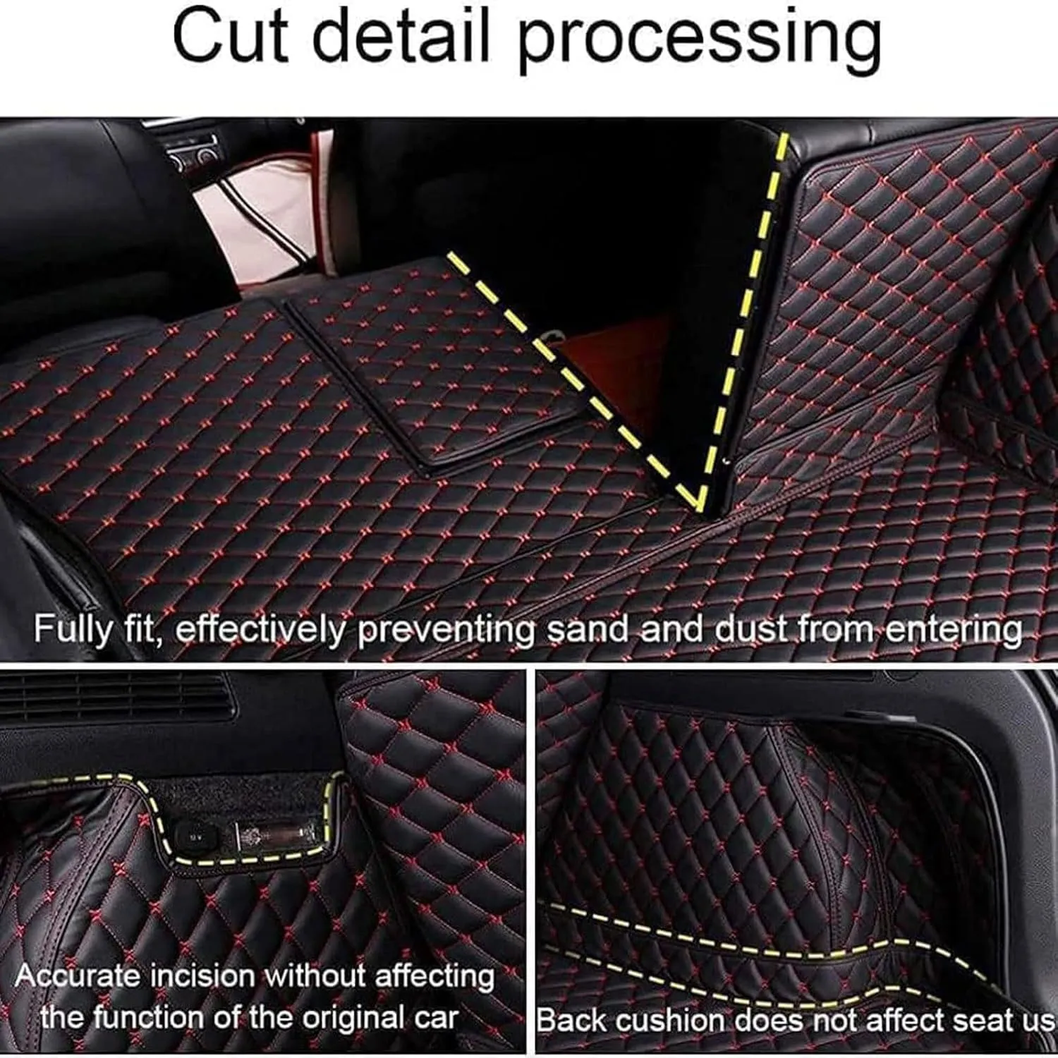 Car Full Coverage Cargo Liners for Nissan X-Trail III (T32) 2014-2018 2019 2020 2021 5-seat, Leather Boot Mats Waterproof Anti-Scratch Car Boot Protector Accessories,Black