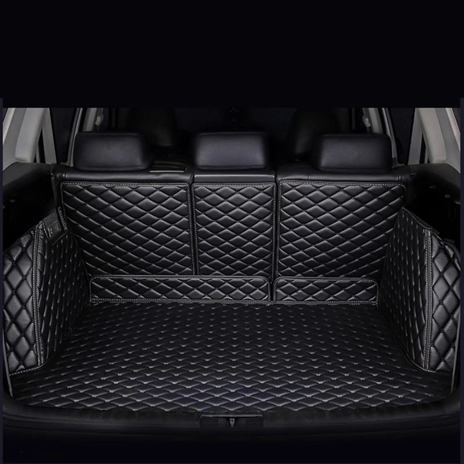 Car Full Coverage Cargo Liners for Nissan X-Trail III (T32) 2014-2018 2019 2020 2021 5-seat, Leather Boot Mats Waterproof Anti-Scratch Car Boot Protector Accessories,Black