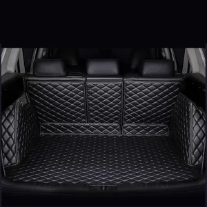 Car Full Coverage Cargo Liners for Nissan X-Trail III (T32) 2014-2018 2019 2020 2021 5-seat, Leather Boot Mats Waterproof Anti-Scratch Car Boot Protector Accessories,Black