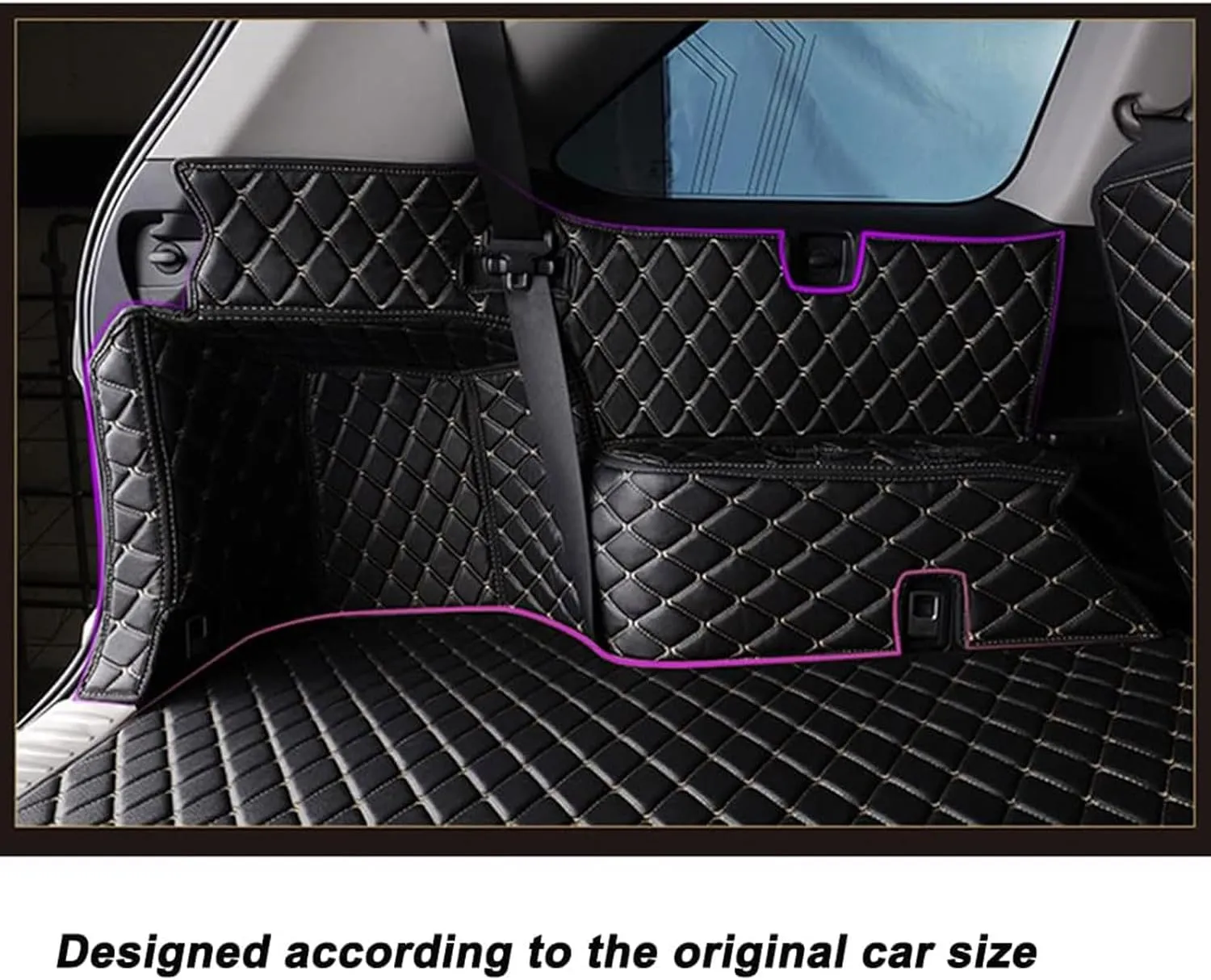 Car Full Coverage Cargo Liners for Nissan X-Trail III (T32) 2014-2018 2019 2020 2021 5-seat, Leather Boot Mats Waterproof Anti-Scratch Car Boot Protector Accessories,Black