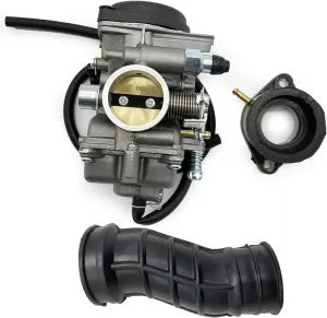 Carburetor Fit For JIANSHE LONCIN BASHAN JS250 250cc Roketa ATV-10 Baja Wilderness Trail 250 WD250-U 2Trail JetMoto Tank 250cc ATV with Intake Manifold Rubber Hose