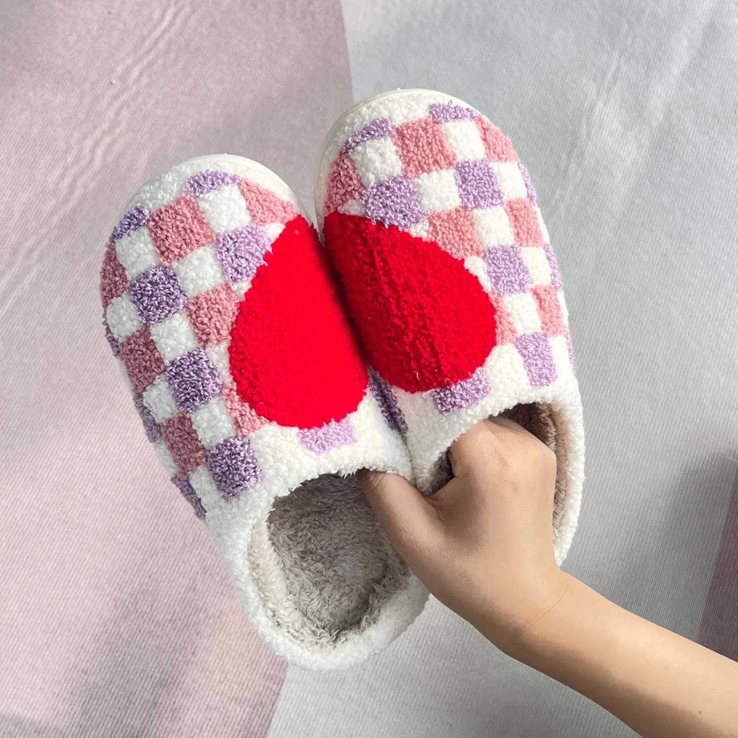 Cartoon Slippers for Womens Mens Cute Cozy Plush Warm Slip-on House Shoes for Indoor and Outdoor Meet Me at Midnight Strawberry Mushroom Evil Eyes Love Heart Slippers