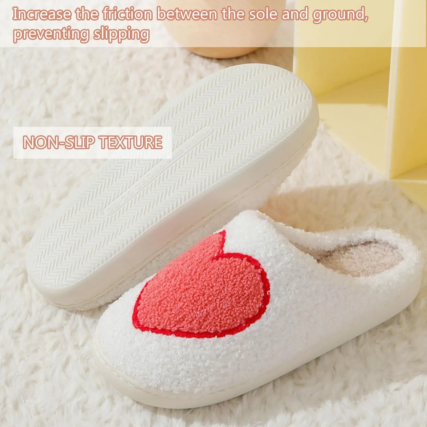Cartoon Slippers for Womens Mens Cute Cozy Plush Warm Slip-on House Shoes for Indoor and Outdoor Meet Me at Midnight Strawberry Mushroom Evil Eyes Love Heart Slippers