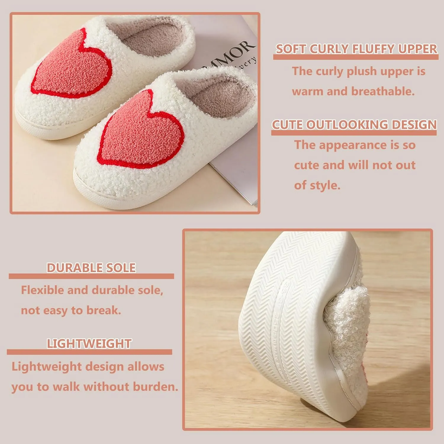 Cartoon Slippers for Womens Mens Cute Cozy Plush Warm Slip-on House Shoes for Indoor and Outdoor Meet Me at Midnight Strawberry Mushroom Evil Eyes Love Heart Slippers
