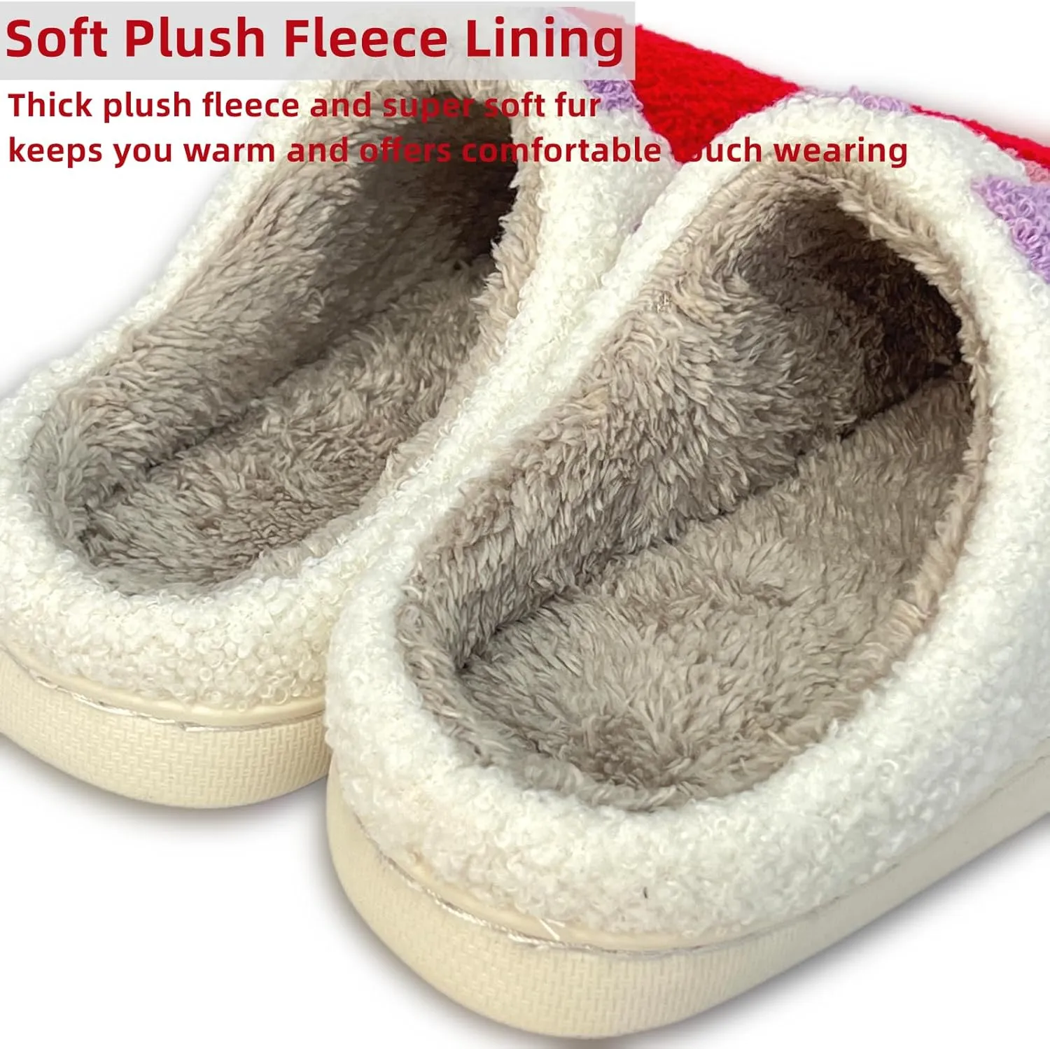 Cartoon Slippers for Womens Mens Cute Cozy Plush Warm Slip-on House Shoes for Indoor and Outdoor Meet Me at Midnight Strawberry Mushroom Evil Eyes Love Heart Slippers