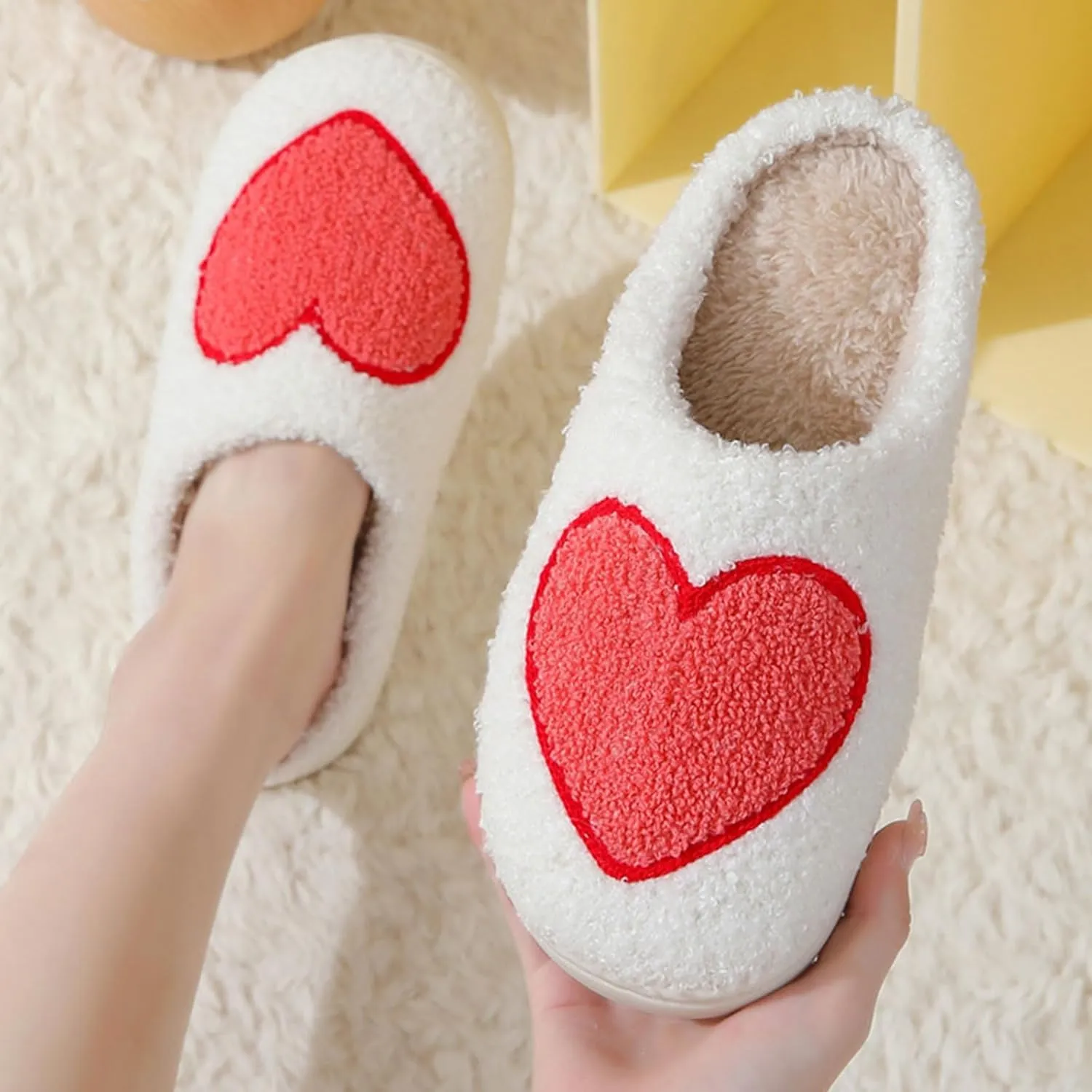 Cartoon Slippers for Womens Mens Cute Cozy Plush Warm Slip-on House Shoes for Indoor and Outdoor Meet Me at Midnight Strawberry Mushroom Evil Eyes Love Heart Slippers