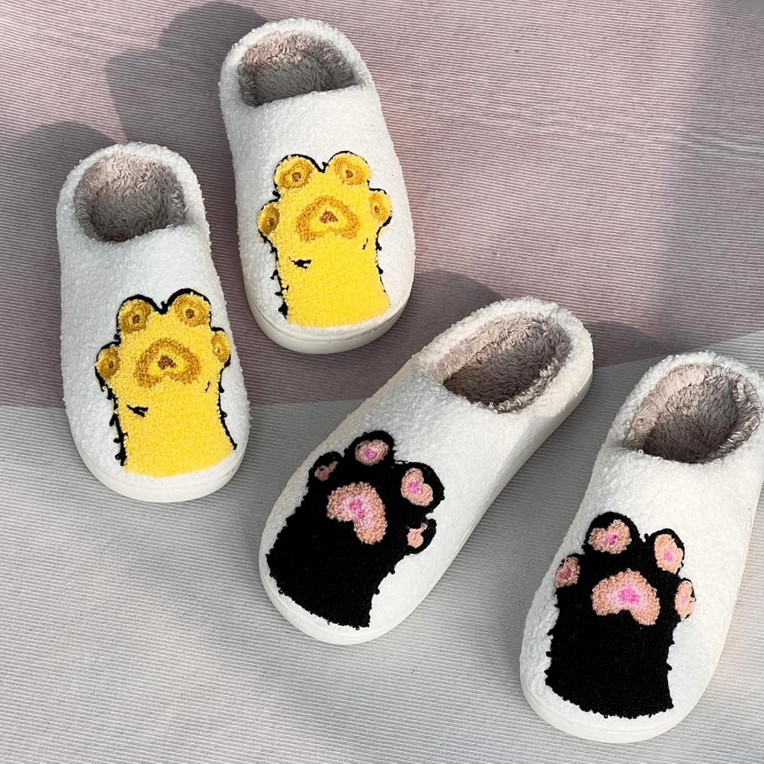 Cartoon Slippers for Womens Mens Cute Cozy Plush Warm Slip-on House Shoes for Indoor and Outdoor Meet Me at Midnight Strawberry Mushroom Evil Eyes Love Heart Slippers