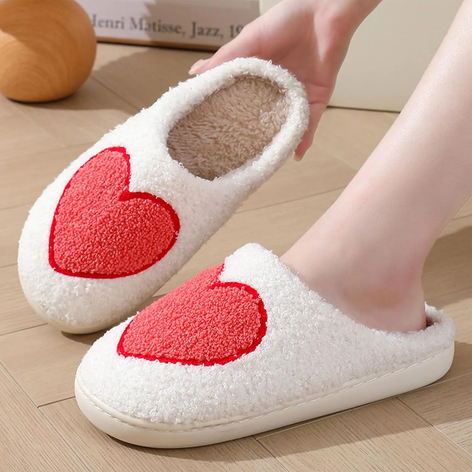 Cartoon Slippers for Womens Mens Cute Cozy Plush Warm Slip-on House Shoes for Indoor and Outdoor Meet Me at Midnight Strawberry Mushroom Evil Eyes Love Heart Slippers