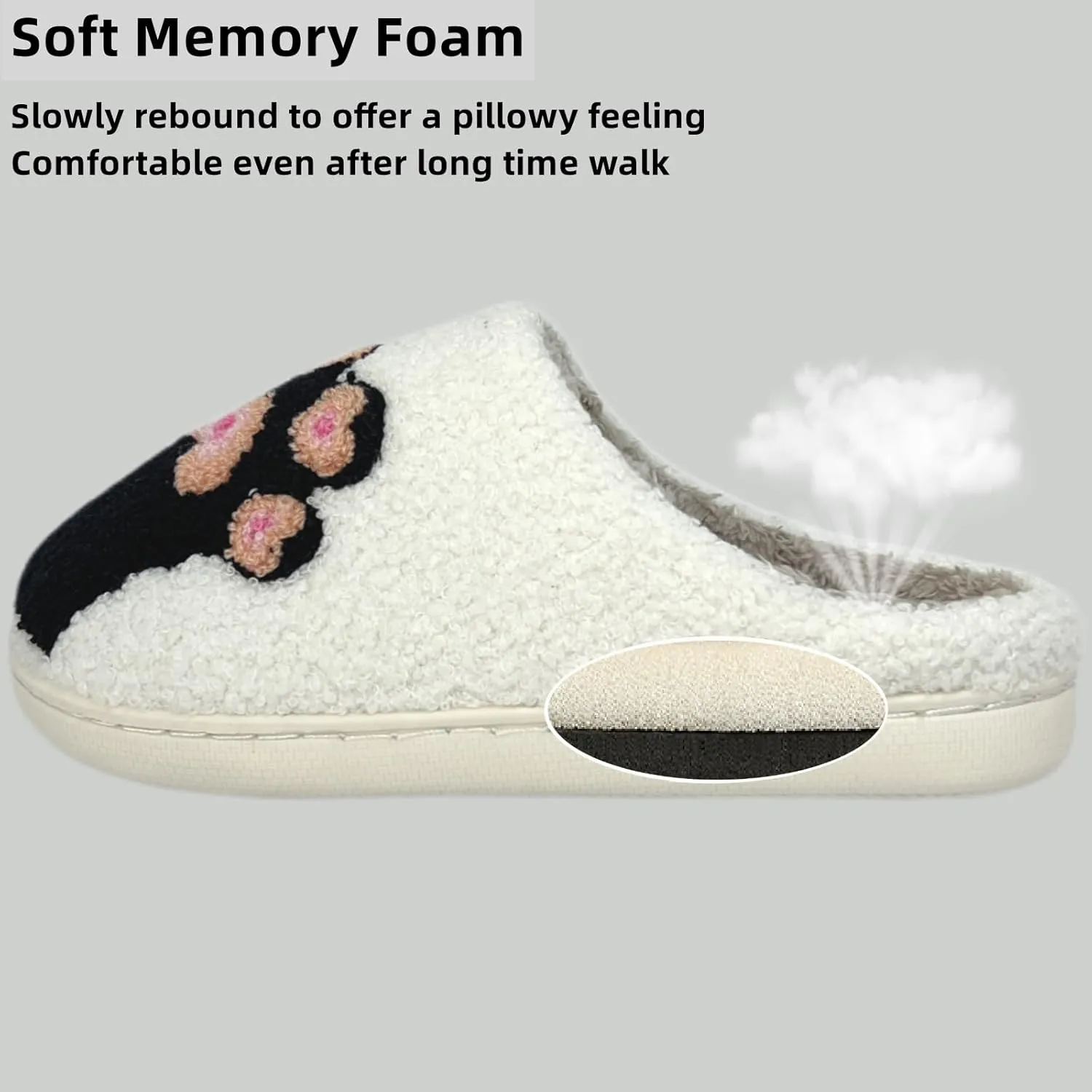 Cartoon Slippers for Womens Mens Cute Cozy Plush Warm Slip-on House Shoes for Indoor and Outdoor Meet Me at Midnight Strawberry Mushroom Evil Eyes Love Heart Slippers