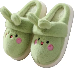 Cartoon Women's Rabbit Slippers - Winter Cute Cotton Warm Home Shoes - Comfortable and Fluffy Animal Slippers
