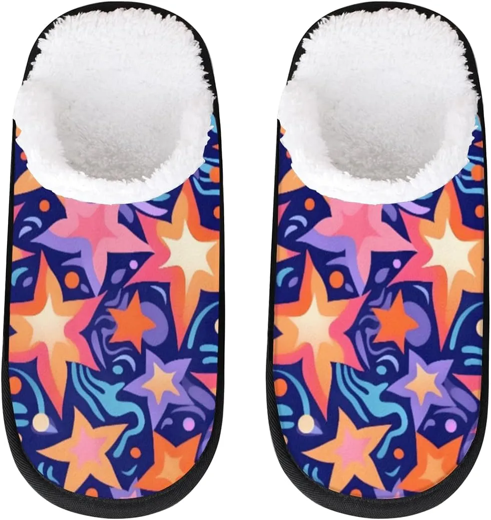 Cat Women's Indoor Bedroom Slippers Soft Fuzzy Slip On House Slippers for Winter Bedroom Outdoor