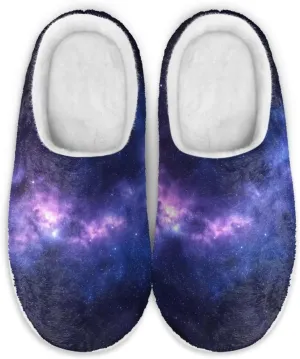 chaqlin House Slipper Universe Fuzzy Sandals for Men Women Furry Bedroom Anti Skid Thick Sole Slippers Casual Outdoor Shoes