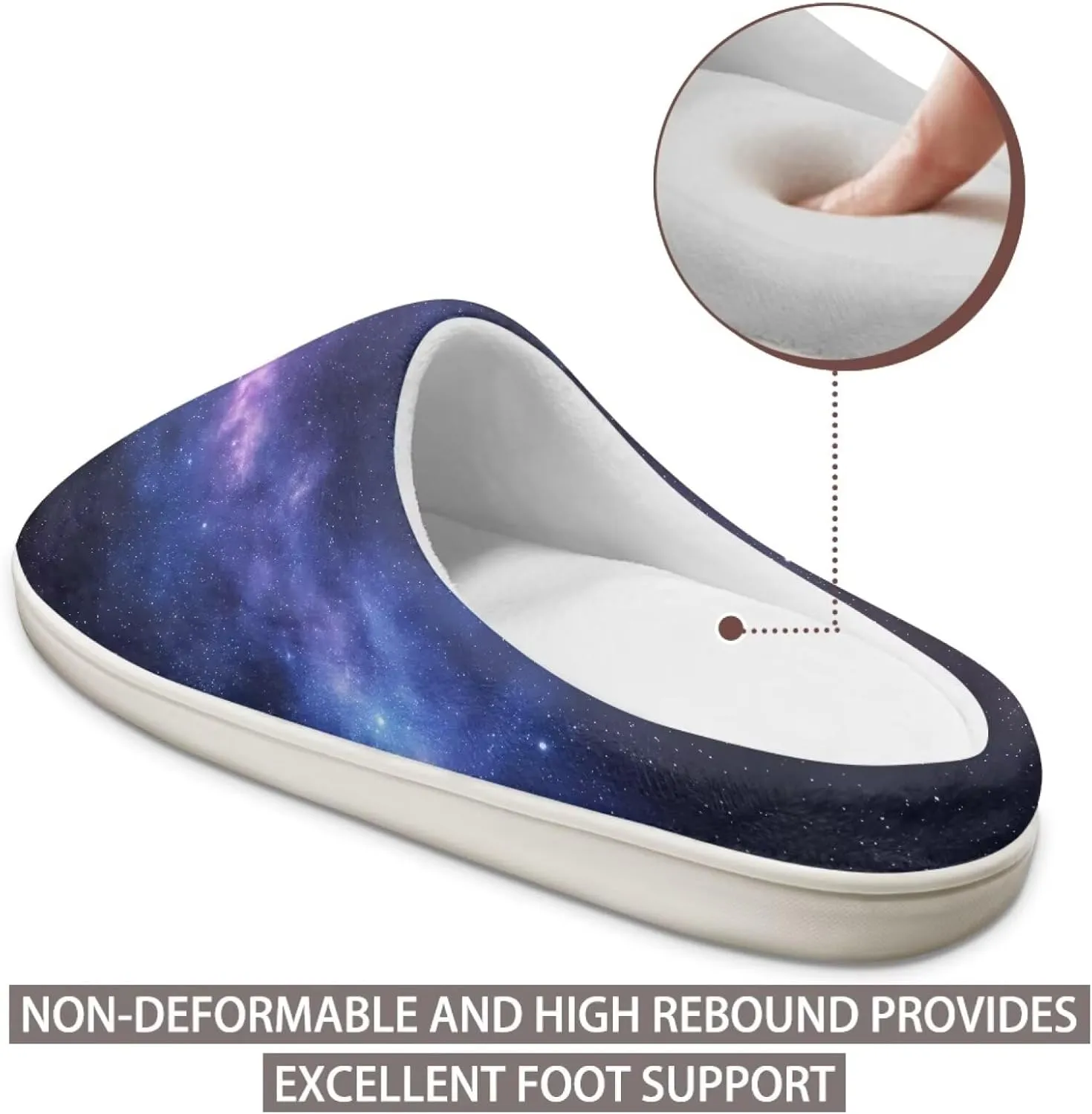 chaqlin House Slipper Universe Fuzzy Sandals for Men Women Furry Bedroom Anti Skid Thick Sole Slippers Casual Outdoor Shoes