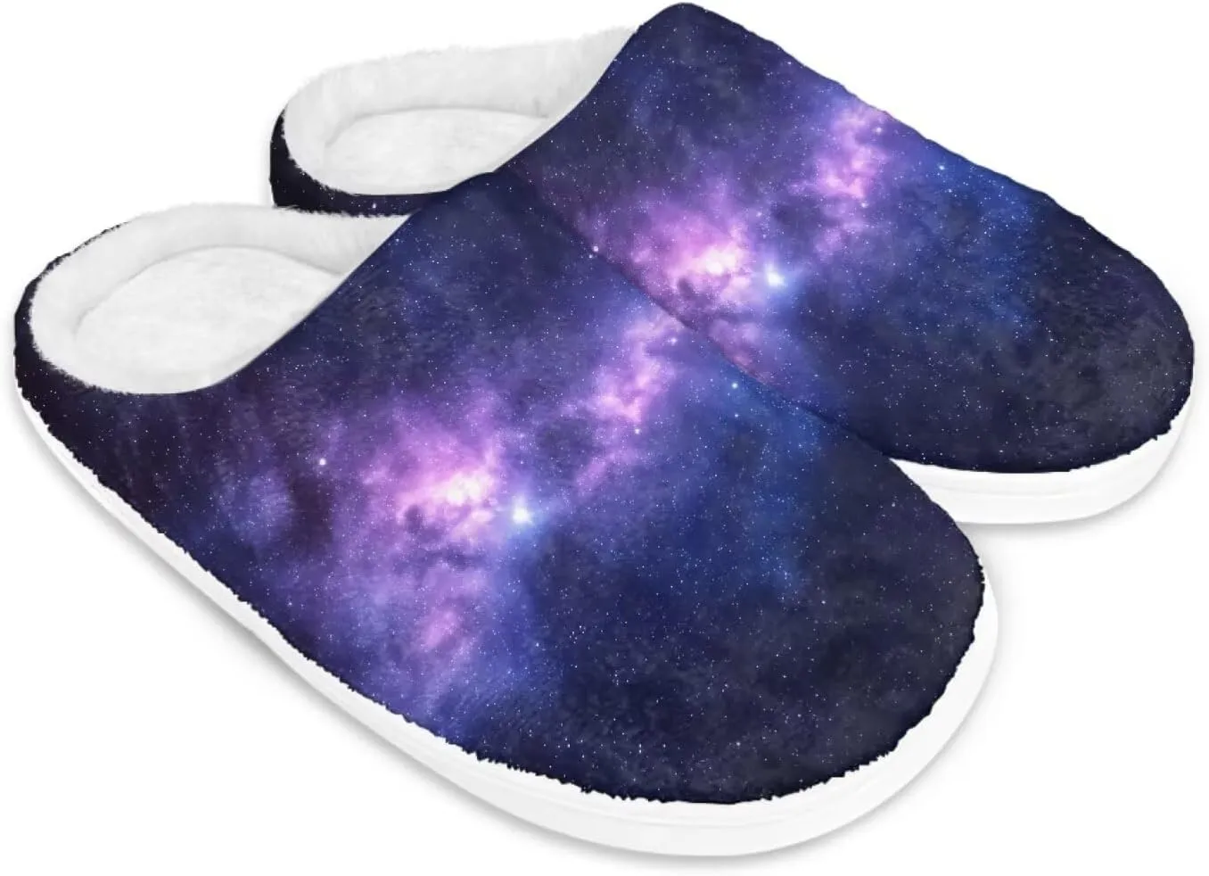 chaqlin House Slipper Universe Fuzzy Sandals for Men Women Furry Bedroom Anti Skid Thick Sole Slippers Casual Outdoor Shoes