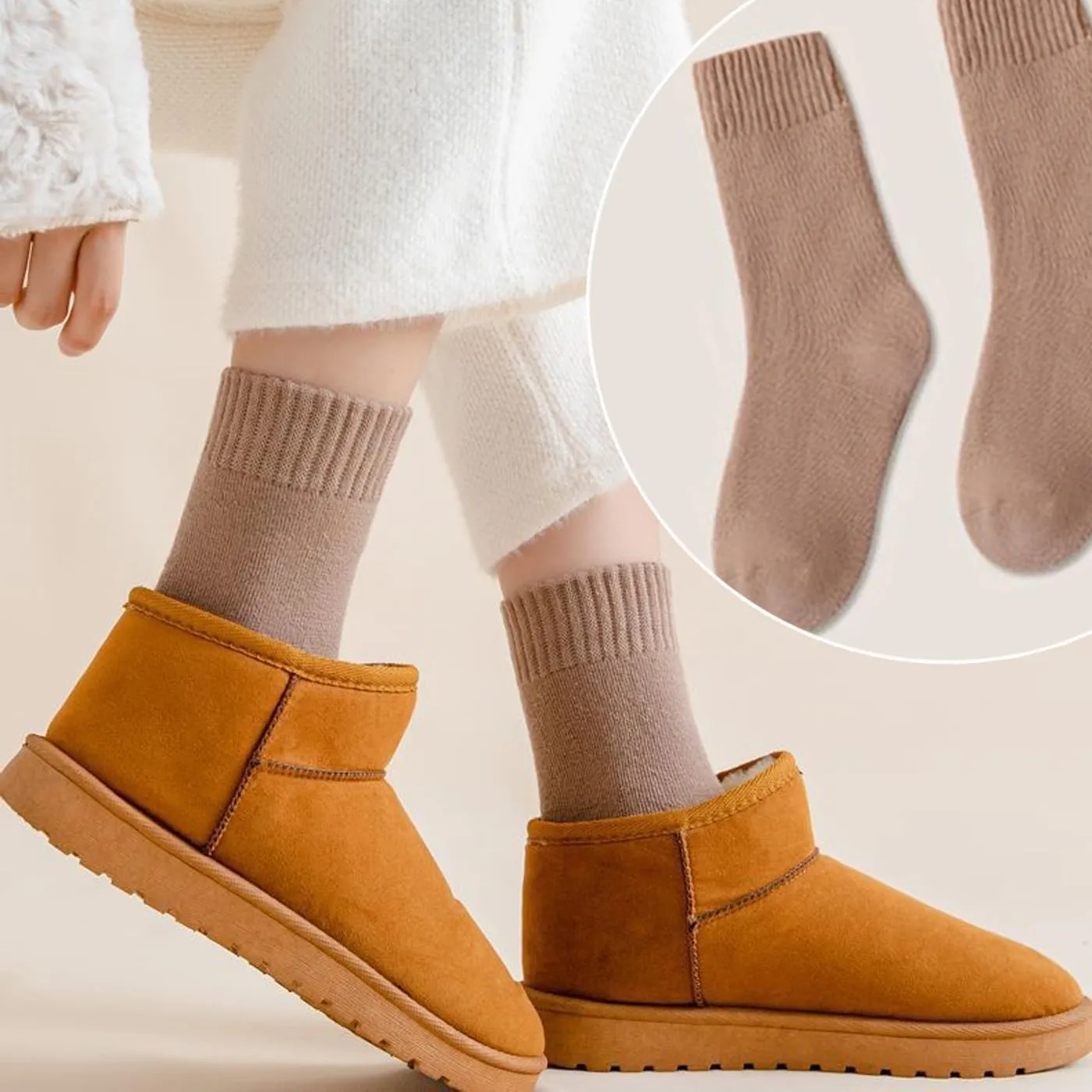 CHUNFO Warm Women Ankle Winter Thermal Boot Socks Cute Christmas Cotton Slipper Crew Sock 6 Pairs