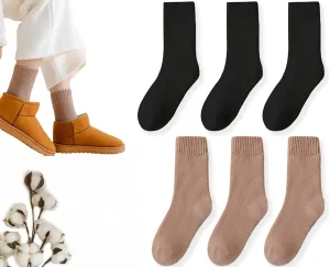 CHUNFO Warm Women Ankle Winter Thermal Boot Socks Cute Christmas Cotton Slipper Crew Sock 6 Pairs