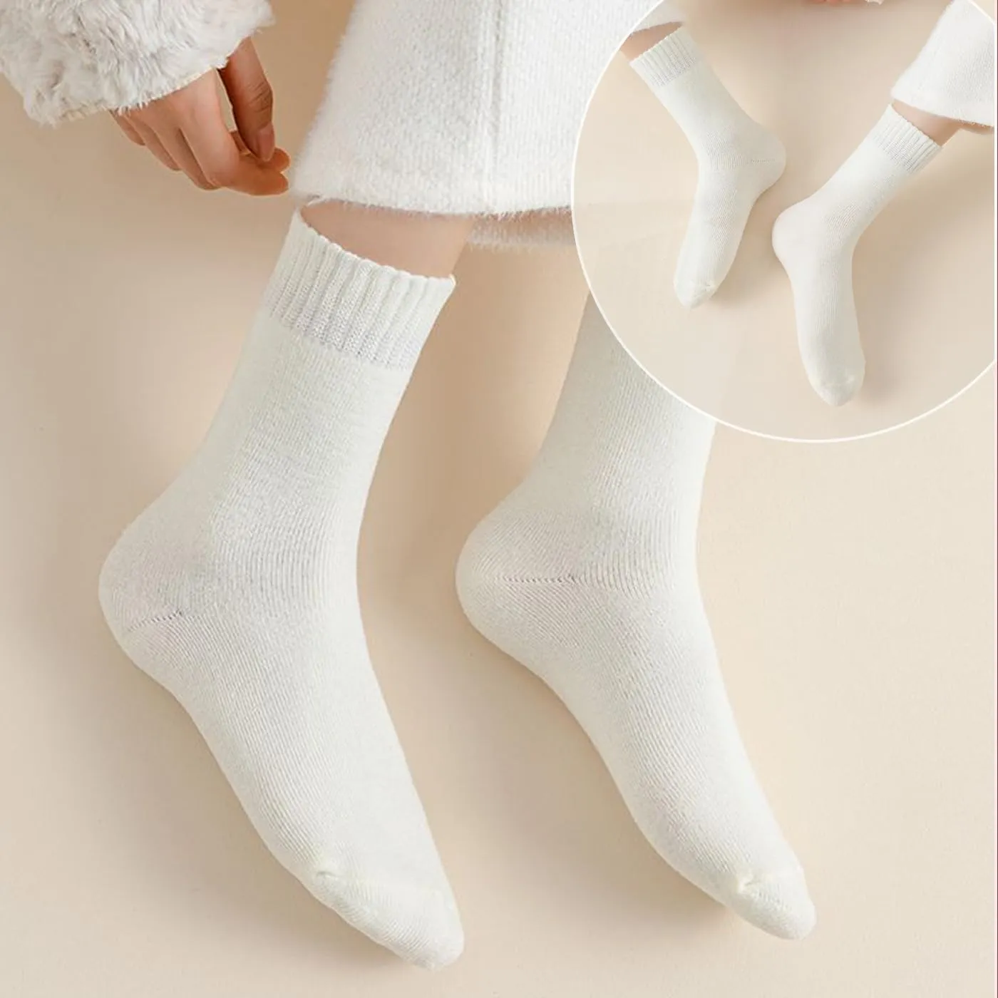 CHUNFO Warm Women Ankle Winter Thermal Boot Socks Cute Christmas Cotton Slipper Crew Sock 6 Pairs