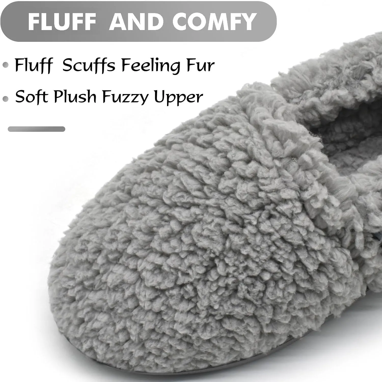 COFACE Womens Slippers Fuzzy Fluff Memory Foam Soft Plush Sherpa Fleece Lined House Slipper For Women Cozy Cushion Ladies Lightweight Warm Cloud Indoor Outdoor