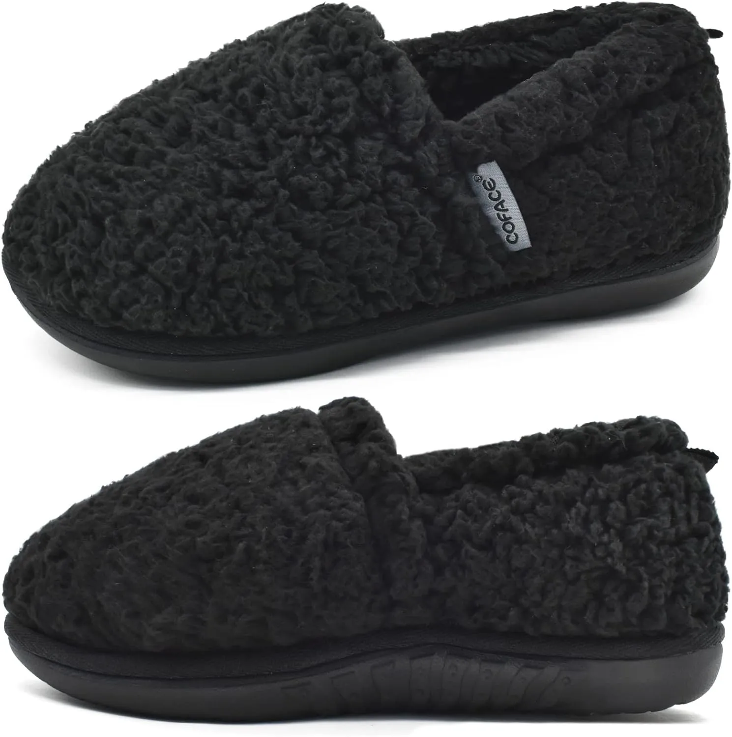 COFACE Womens Slippers Fuzzy Fluff Memory Foam Soft Plush Sherpa Fleece Lined House Slipper For Women Cozy Cushion Ladies Lightweight Warm Cloud Indoor Outdoor