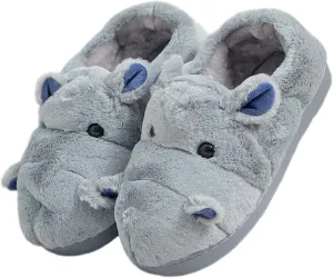 Cotton Slippers for Adults & Kids - Plush Hippo & Animal Designs, Perfect for Home