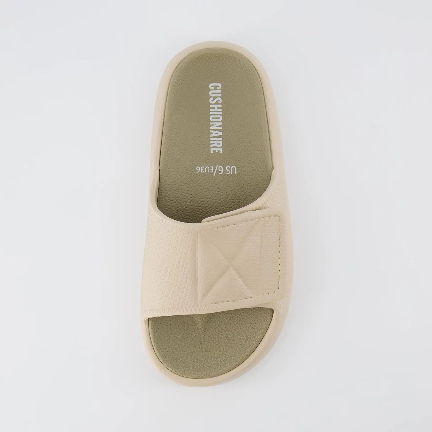 CUSHIONAIRE Women's Biggie recovery slide sandal with  Comfort and adjustable strap