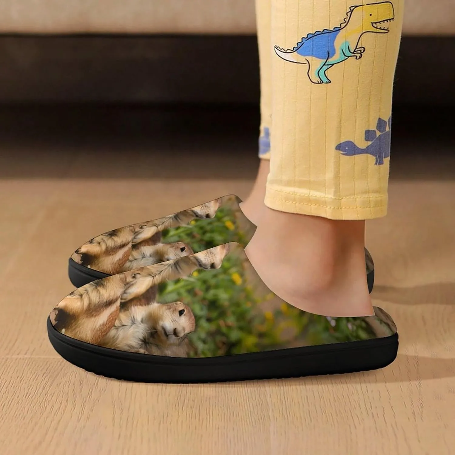 Cute Prairie Dogs Cute Cotton Slippers Anti-Slip House Shoes Printed Slipper for Indoor Outdoor