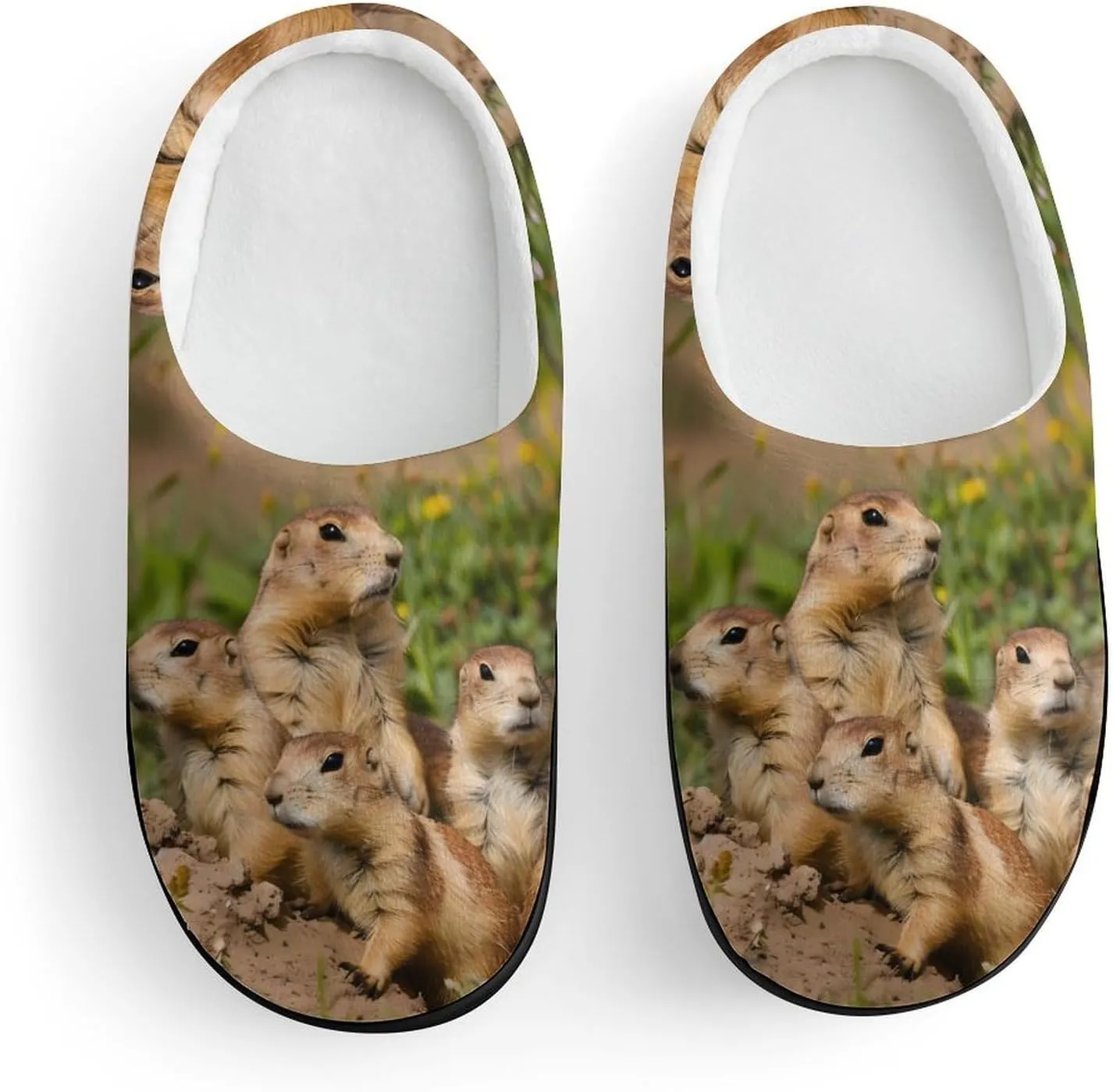 Cute Prairie Dogs Cute Cotton Slippers Anti-Slip House Shoes Printed Slipper for Indoor Outdoor