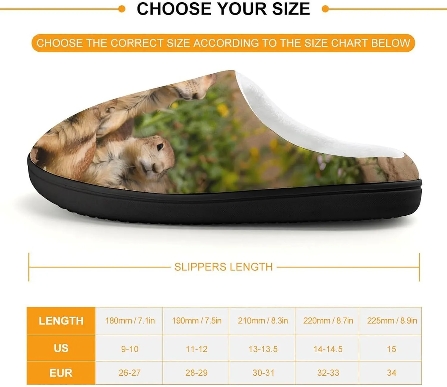 Cute Prairie Dogs Cute Cotton Slippers Anti-Slip House Shoes Printed Slipper for Indoor Outdoor