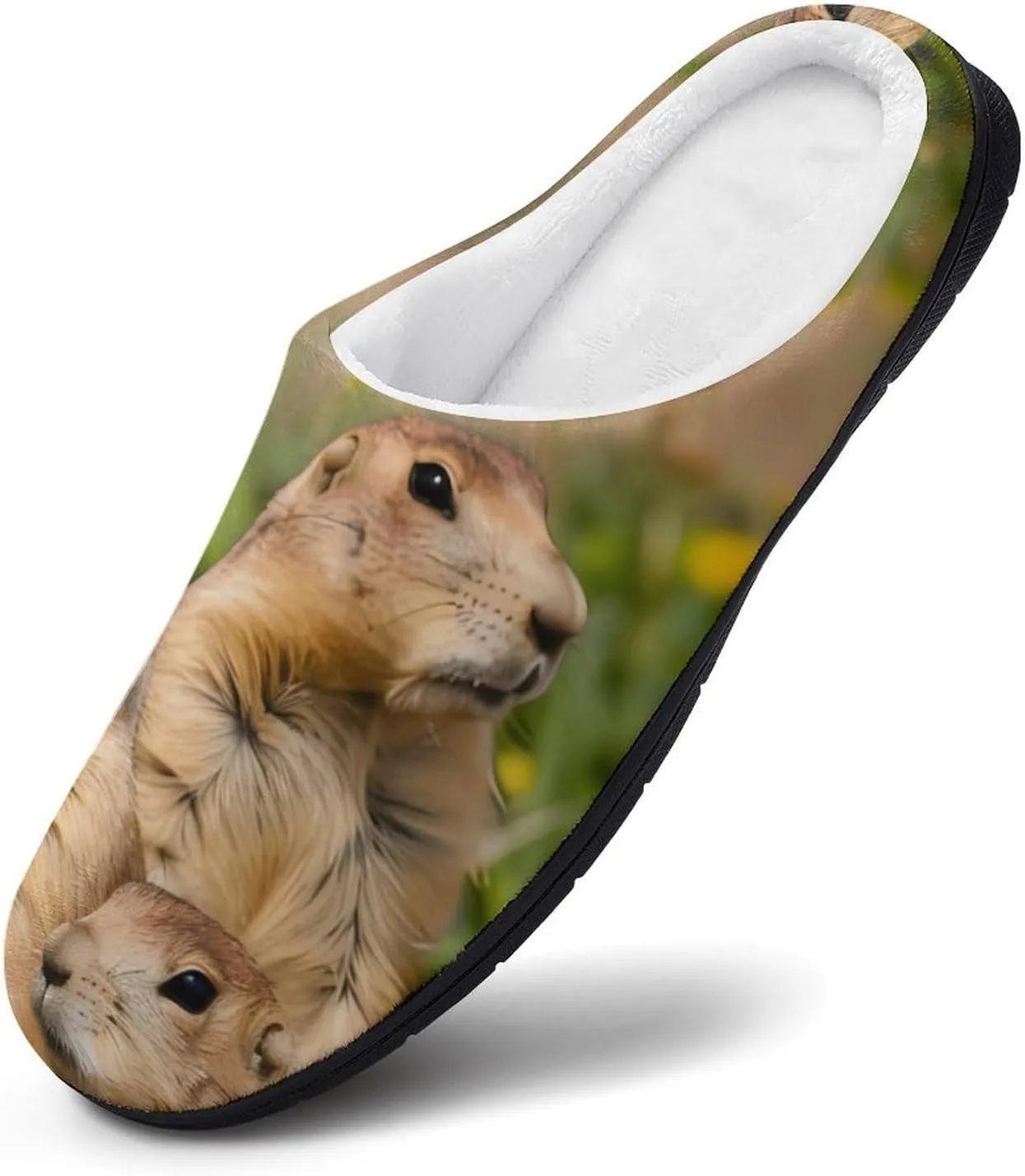 Cute Prairie Dogs Printed Men's Cotton Slipper Shoes Soft Anti-Skid Sole Home Shoe for House Indoor Outdoor