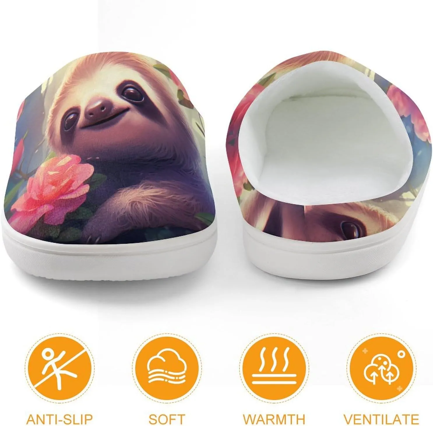 Cute Sloth Animals Kids Slippers for Girls Boys Winter Warm Plush Slip On House Slippers for Indoor Outdoor