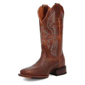 Dan Post Women's Lizzie Square Toe Boot in Brandy Brown