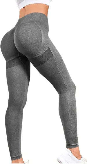 DASAYO Compression Leggings for Women Solid Color Buttery Soft Seamless Stretchy 7/8 Workout Yoga Pants