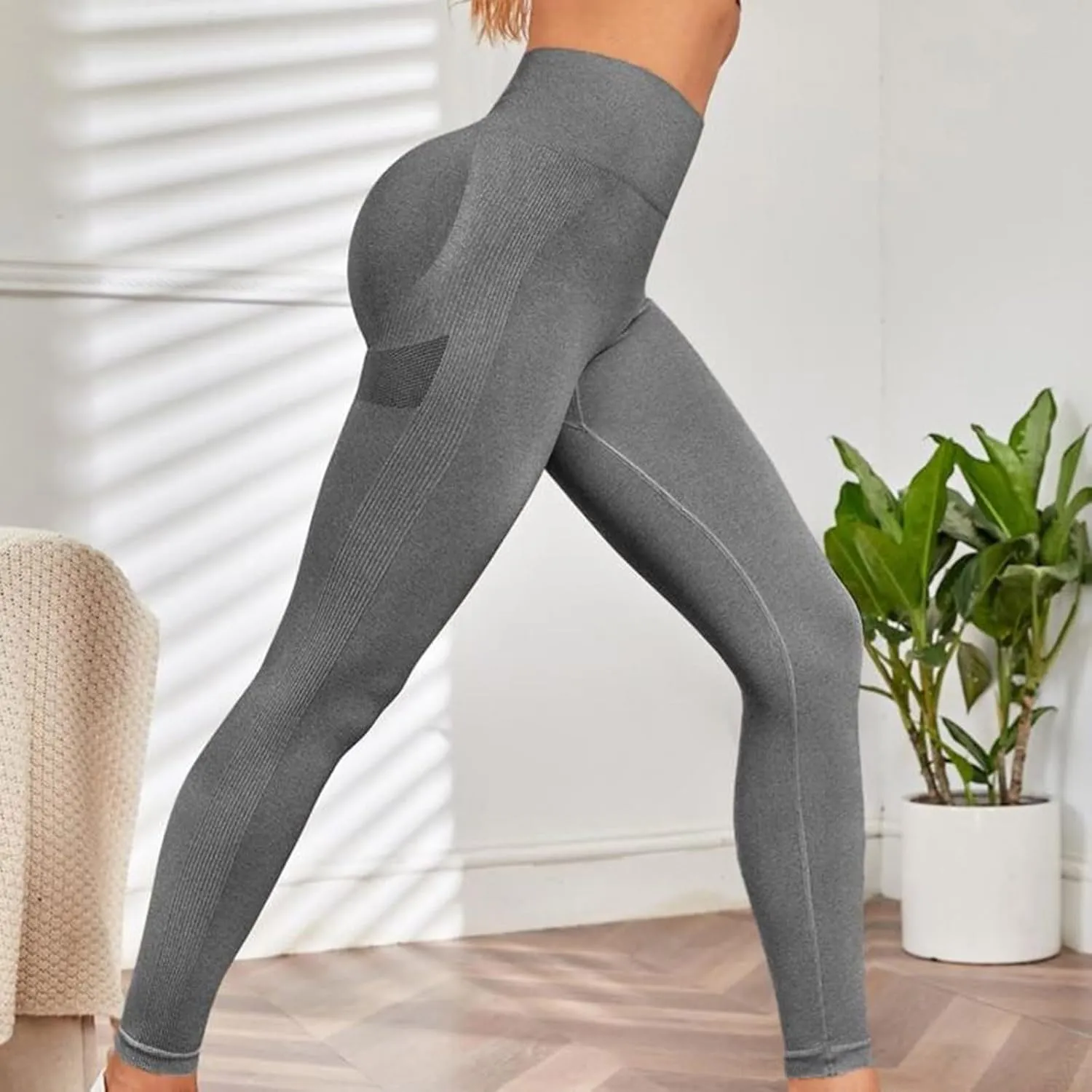 DASAYO Compression Leggings for Women Solid Color Buttery Soft Seamless Stretchy 7/8 Workout Yoga Pants