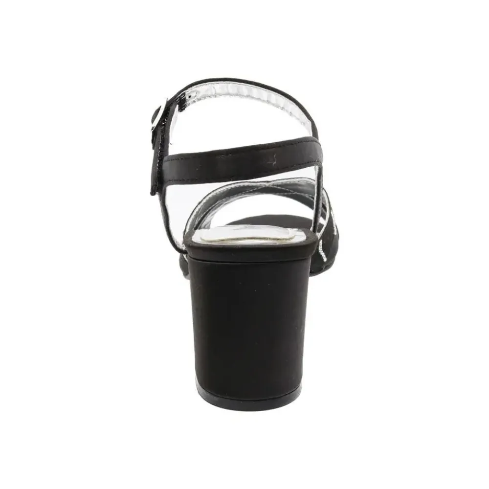 David Tate Cocktail Black Satin Sandal (Women's)