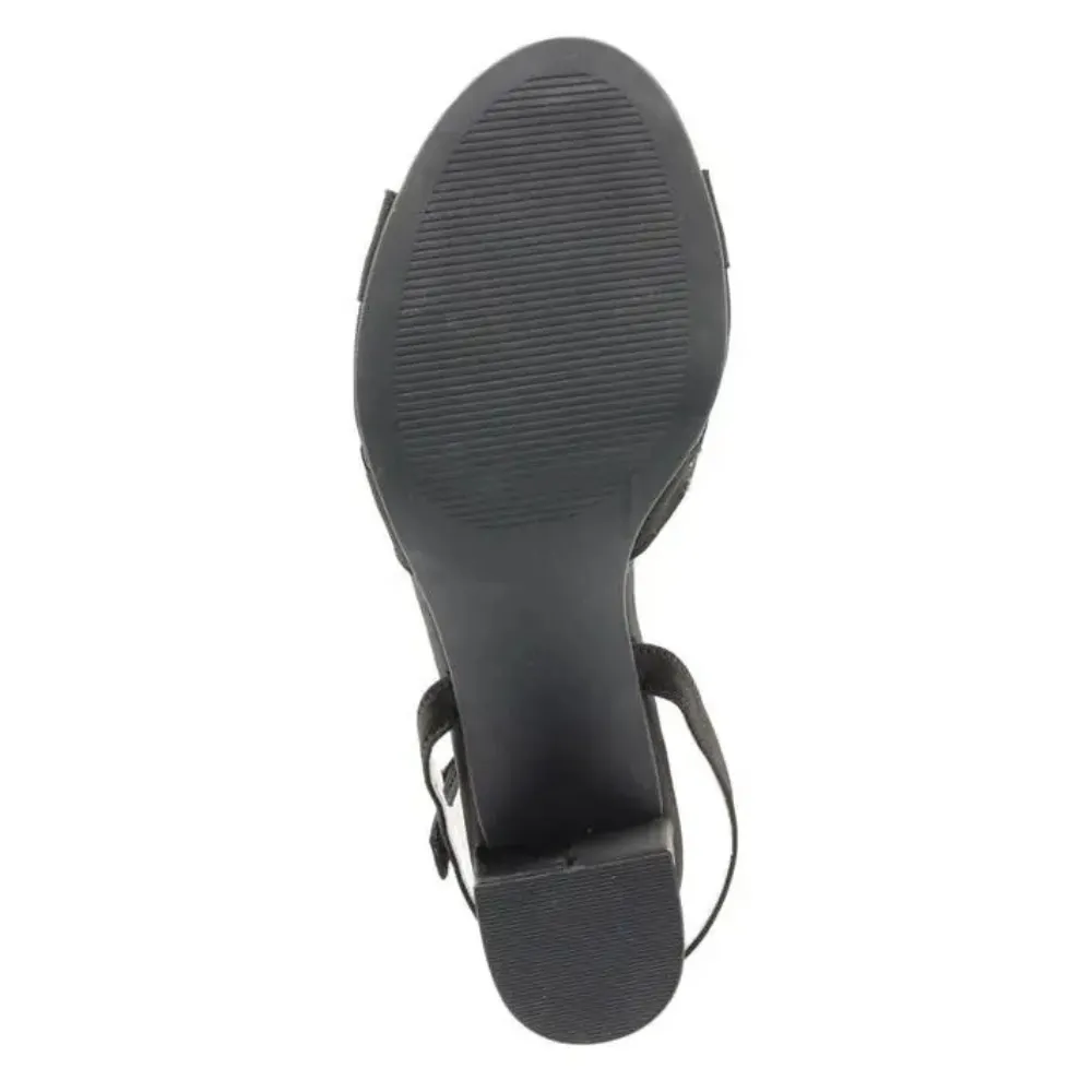 David Tate Cocktail Black Satin Sandal (Women's)