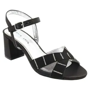 David Tate Cocktail Black Satin Sandal (Women's)