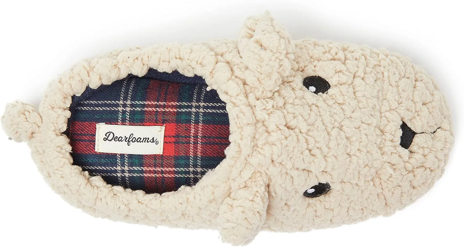 Dearfoams Baby-Girl's Matching Family Collection Lil Bear Slipper