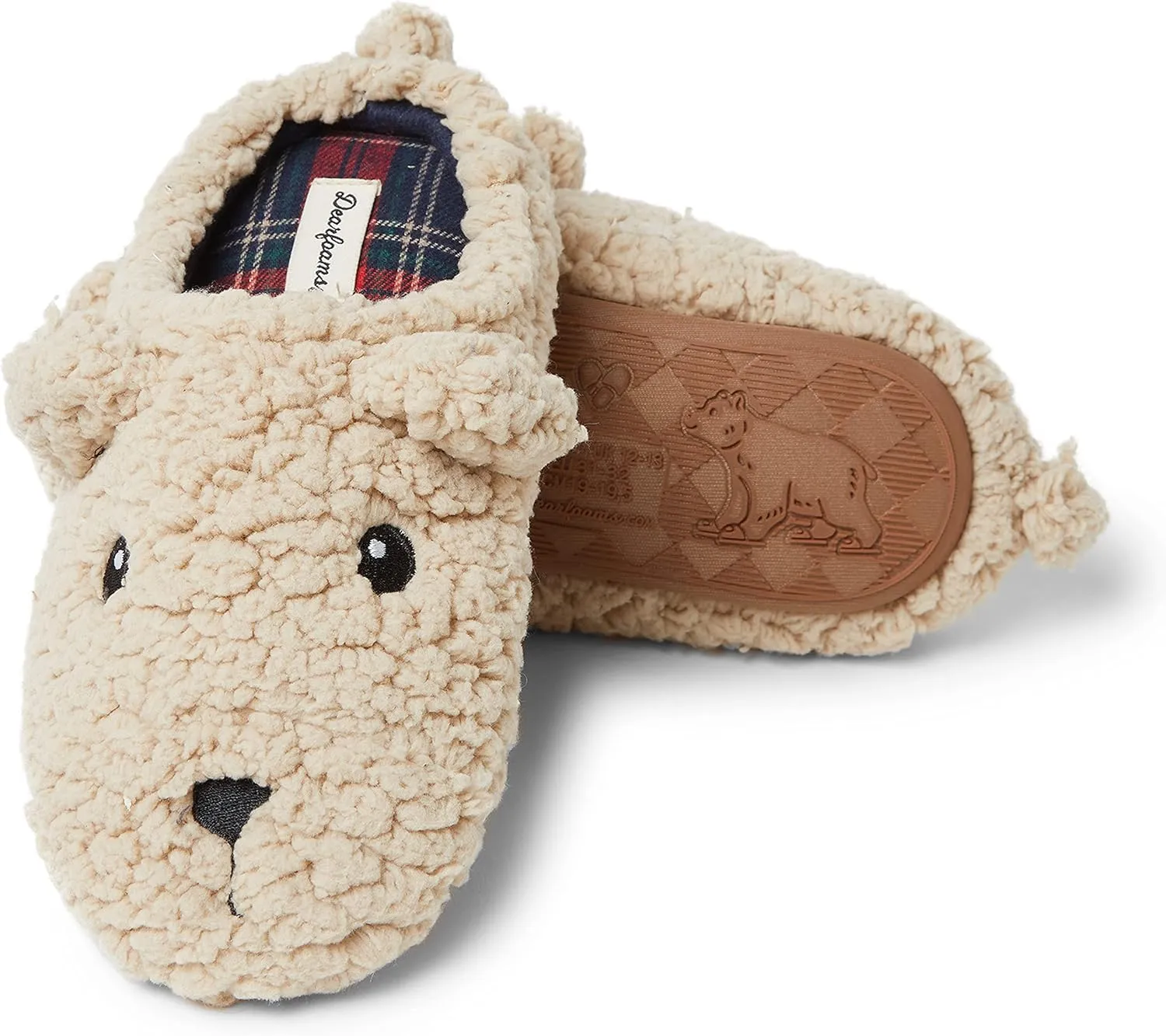 Dearfoams Baby-Girl's Matching Family Collection Lil Bear Slipper