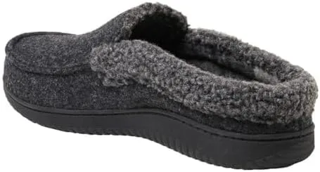 Dearfoams Men's Memory Foam Insole Slipper (BLACK, US Footwear Size System, Adult, Men, Numeric Range, Medium, 13, 14)