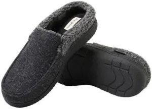 Dearfoams Men's Memory Foam Insole Slipper (BLACK, US Footwear Size System, Adult, Men, Numeric Range, Medium, 13, 14)