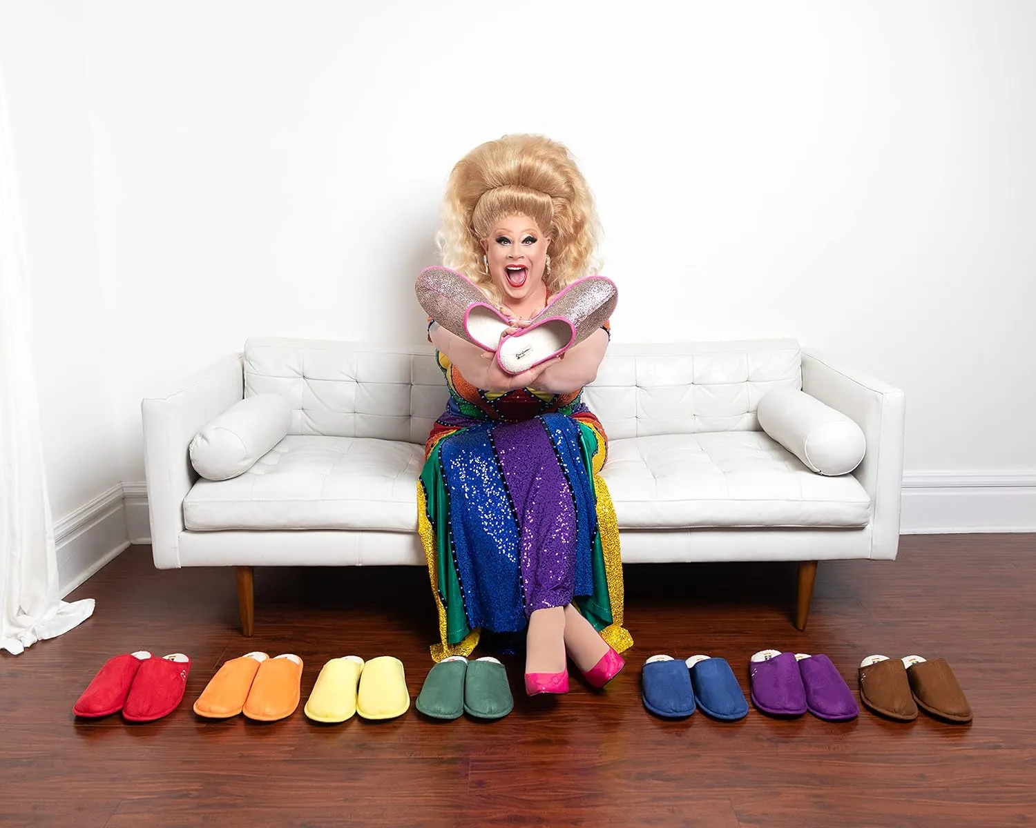 Dearfoams Women's Celebrates Pride Scuff with Inclusive Sizing Slipper