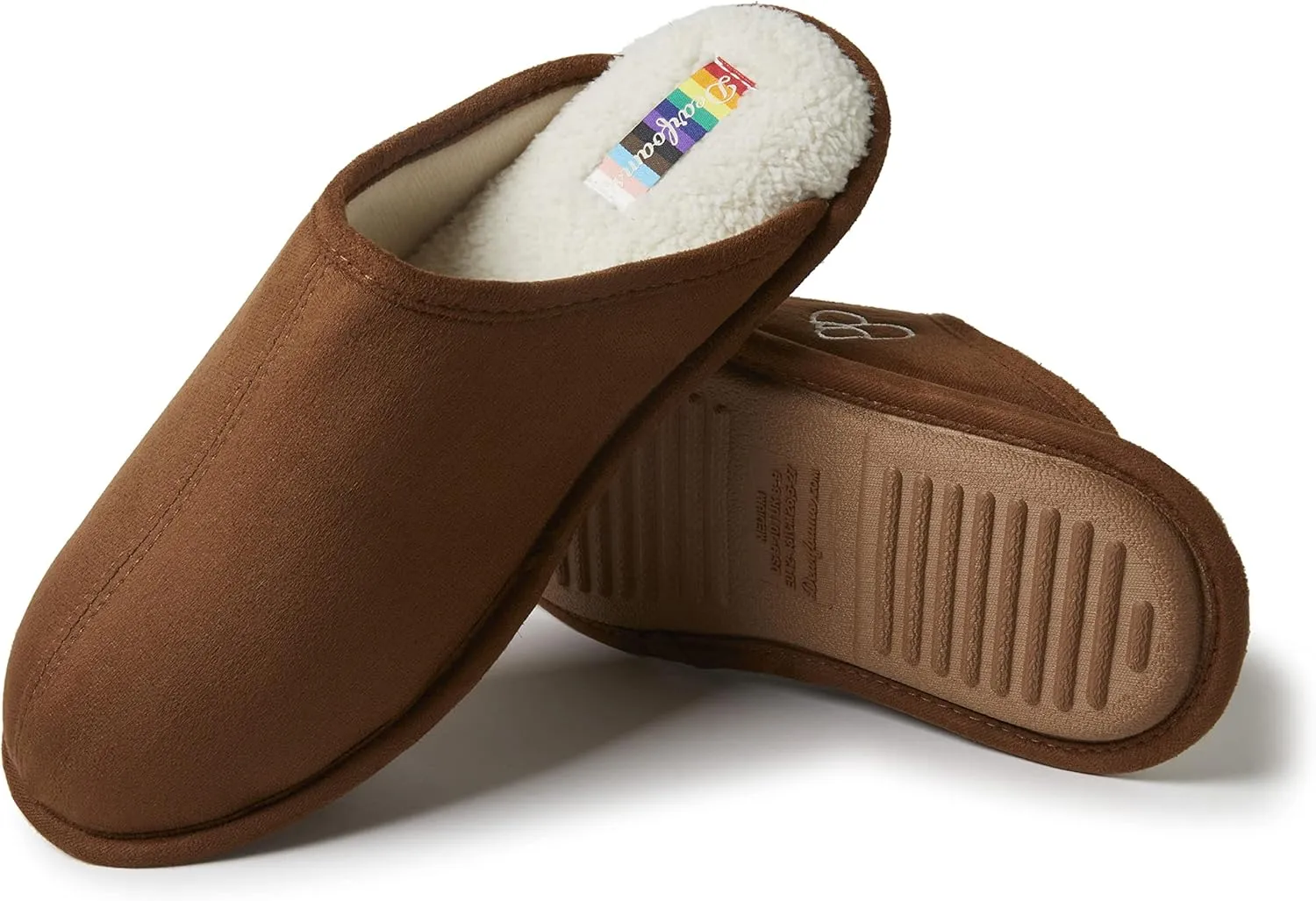 Dearfoams Women's Celebrates Pride Scuff with Inclusive Sizing Slipper