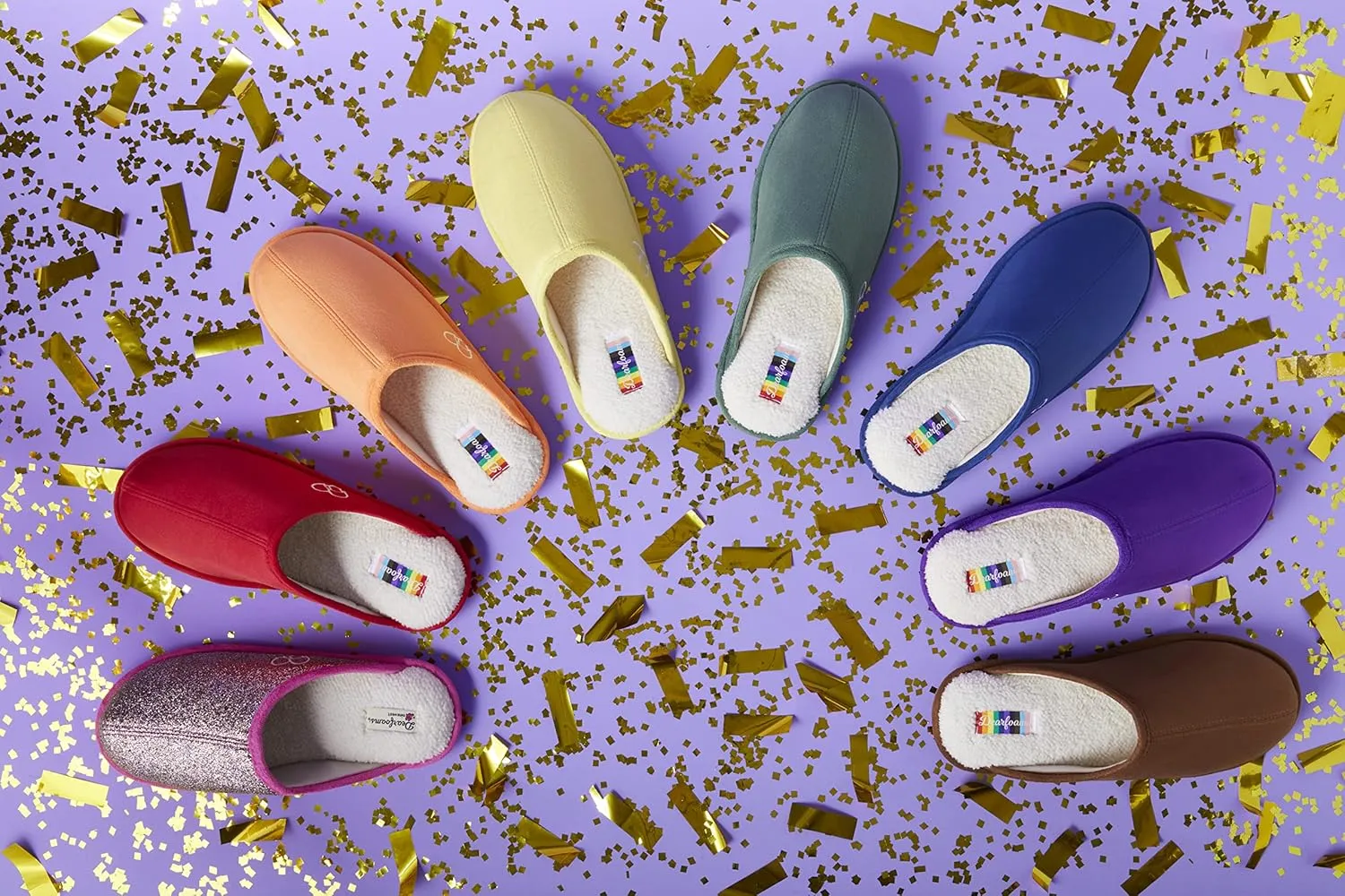 Dearfoams Women's Celebrates Pride Scuff with Inclusive Sizing Slipper