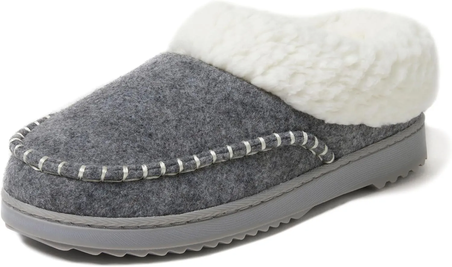 Dearfoams Women's Nyla Felted and Plaid Moc Toe Clog