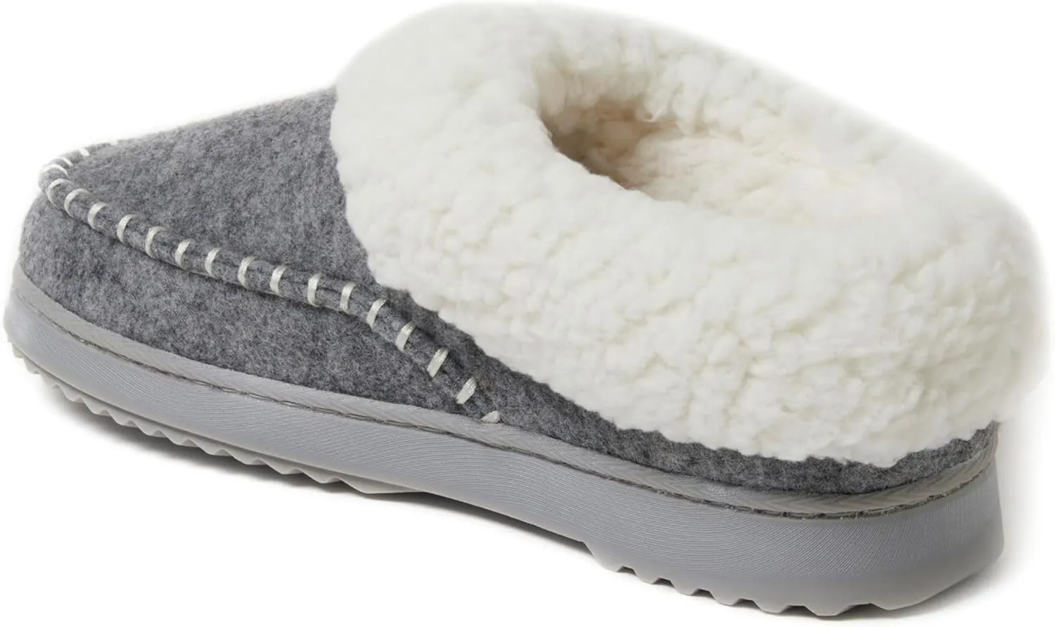 Dearfoams Women's Nyla Felted and Plaid Moc Toe Clog